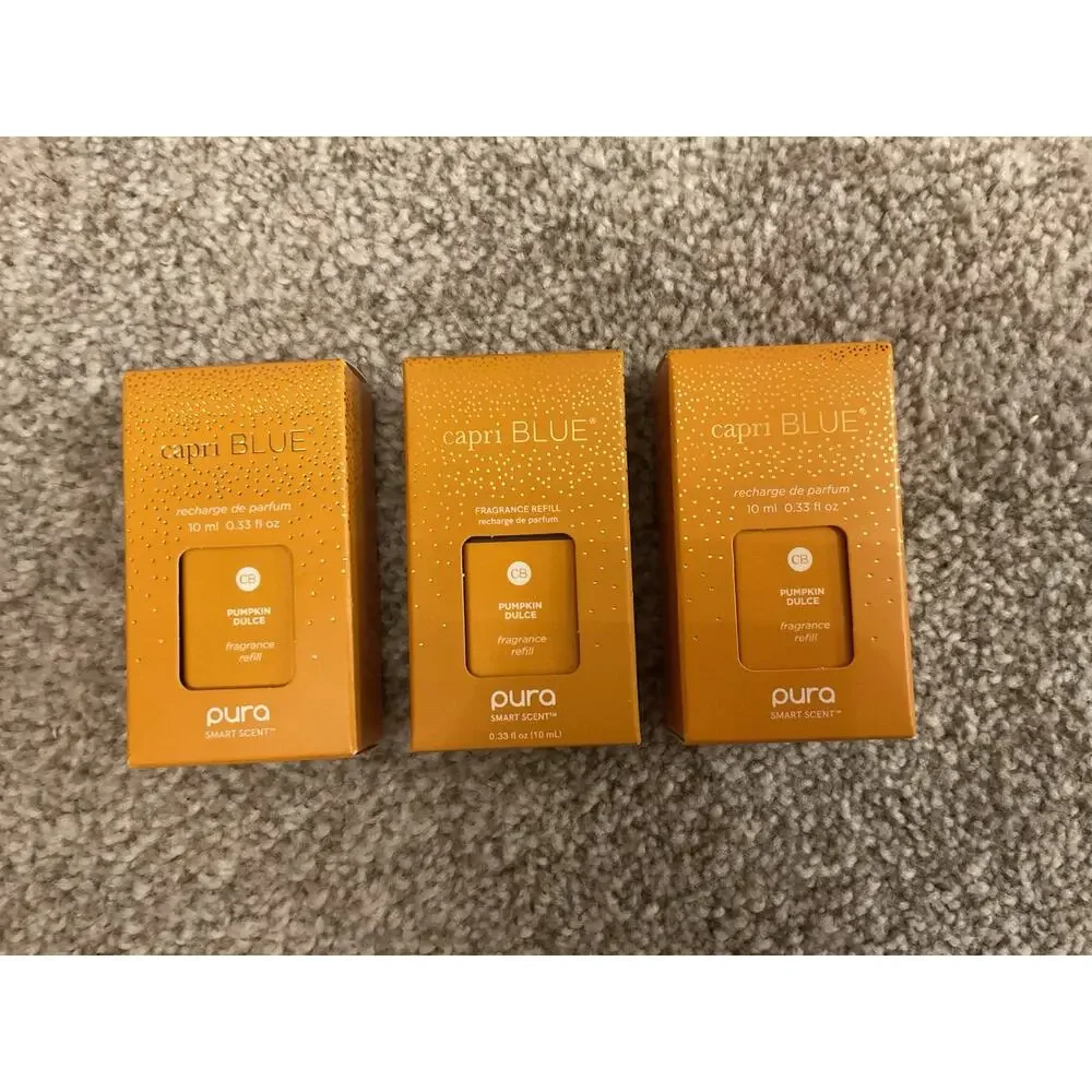 Lot of 3 Capri Blue Pumpkin Dulce Pura Smart Fragrance Refills NIB 10mL
